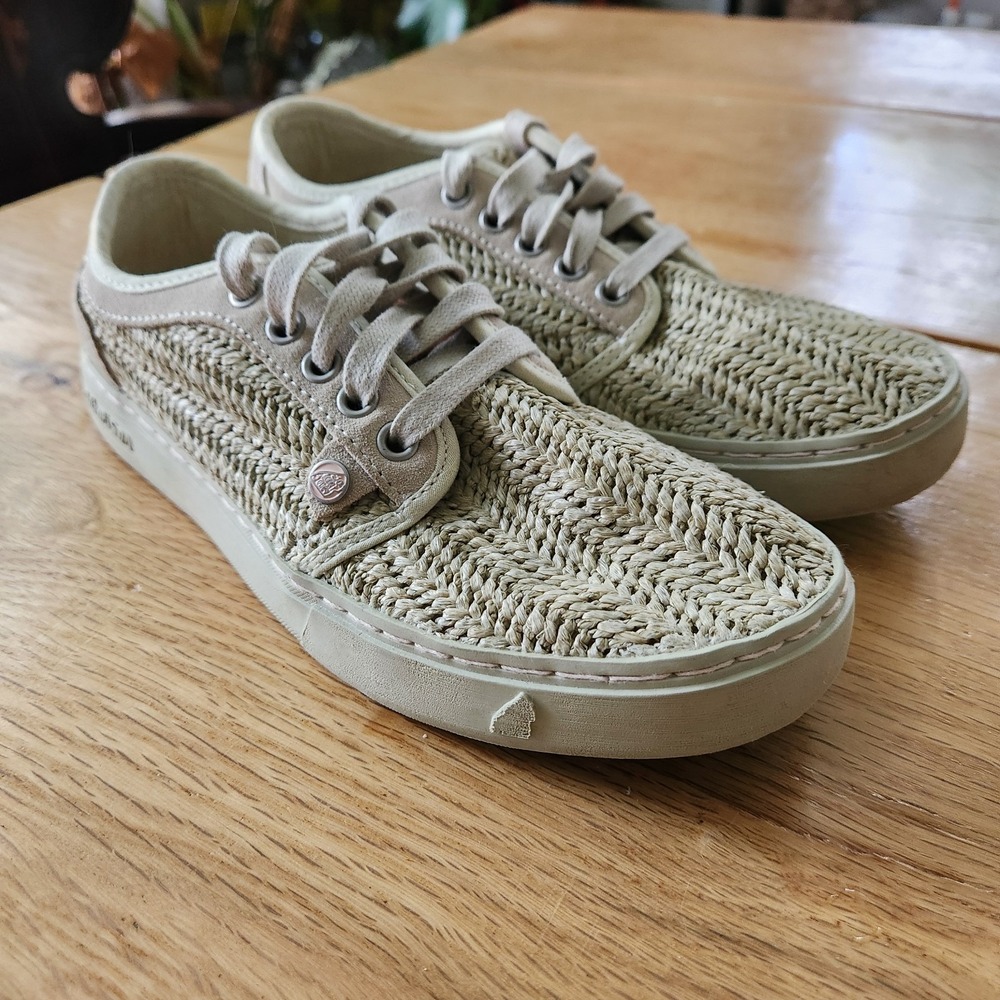 Satorisan Heisei Tropical Raffia SUNDANCE Beige Suede Shoes Womens 38 EU 7.5 US